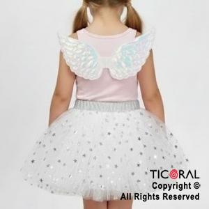 SET ALAS TORNASOLADA Y TUTU CON BRILLOS BLANCO BABY x 1